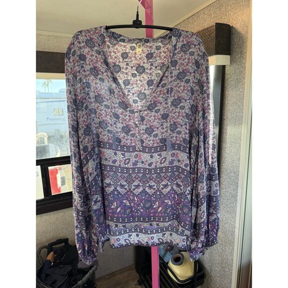 Spell And The Gypsy Tops - Spell And The Gypsy M Kombi Boho Blouse Lavender EXC